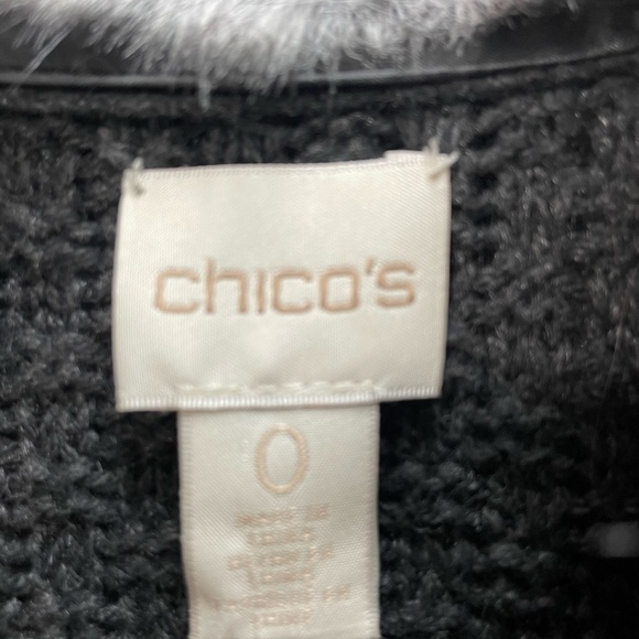Chicos Women’s Arya Faux Fur Sweater Vest Size Small 4 (0) Knit Sleeveless Woven - Picture 5 of 10
